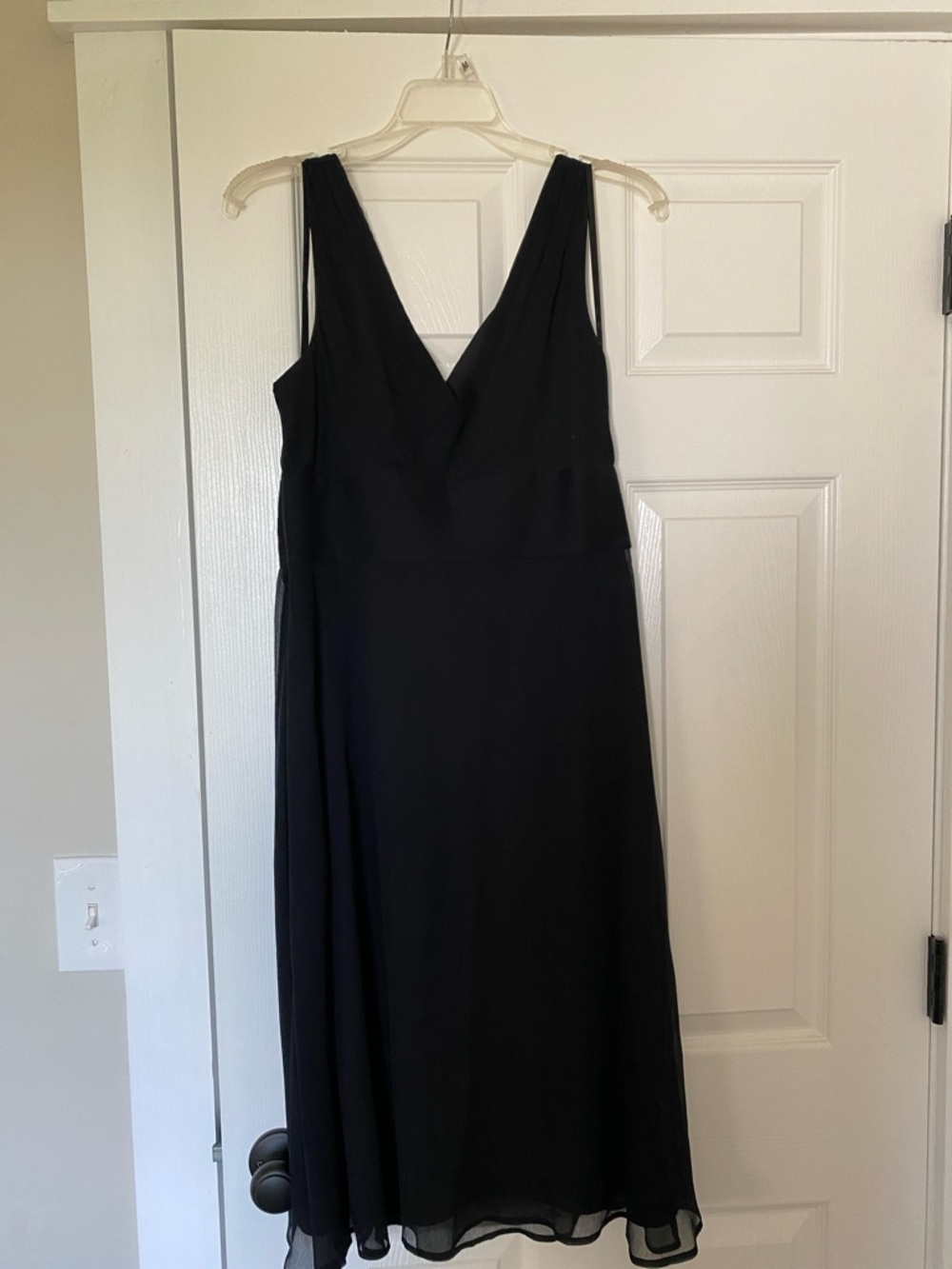 J. Crew Black V-Neck Sleeveless Midi Dress